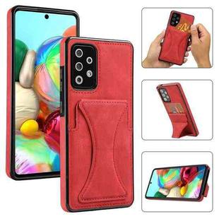 For Samsung Galaxy A72 5G / 4G Ultra-thin Shockproof Protective Case with Holder(Red)