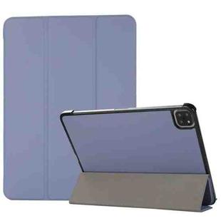 For iPad Pro 11 2022 / 2021 3-folding Skin Texture Horizontal Flip TPU + PU Leather Tablet Case with Holder(Lavender Grey)