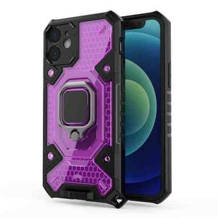 For iPhone 12 mini Space PC+TPU Ring Holder Protective Case(Purple)