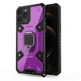 For iPhone 12 Pro Max Space PC+TPU Ring Holder Protective Case(Purple)