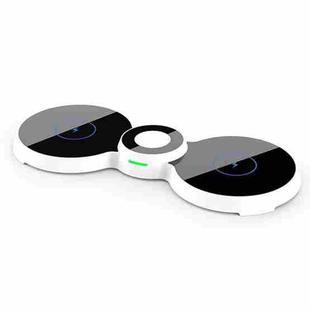 H20 15W QI Standard 3 in 1 Planar Figure-8-shaped Magnetic Wireless Charger for Phones & Apple Watch & AirPods(White)