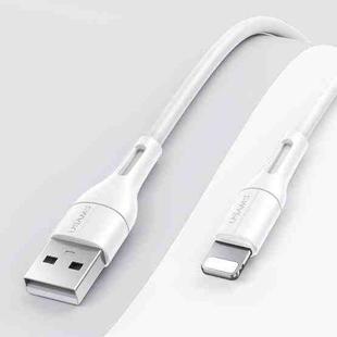 USAMS US-SJ500 U68 2A USB to 8 Pin PVC Charging Transmission Data Cable, Cable Length: 1m(White)