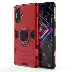 For Xiaomi Redmi K40 Gaming Shockproof PC + TPU Protective Case with Magnetic Ring Holder(Red)