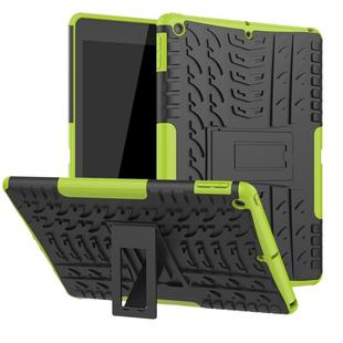 For iPad 10.2 Tire Texture TPU + PC Shockproof Case with Holder(Green)