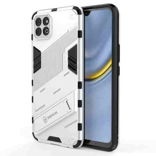 For Honor Play 20 Punk Armor 2 in 1 PC + TPU Shockproof Case with Invisible Holder(Silver)