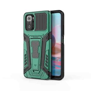 For Xiaomi Redmi Note 10 4G War Chariot Series Armor All-inclusive Shockproof PC + TPU Protective Case with Invisible Holder(Green)