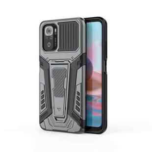 For Xiaomi Redmi Note 10 4G War Chariot Series Armor All-inclusive Shockproof PC + TPU Protective Case with Invisible Holder(Grey)