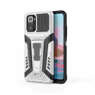 For Xiaomi Redmi Note 10 4G War Chariot Series Armor All-inclusive Shockproof PC + TPU Protective Case with Invisible Holder(White)