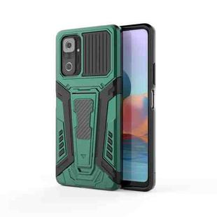 For Xiaomi Redmi Note 10 Pro War Chariot Series Armor All-inclusive Shockproof PC + TPU Protective Case with Invisible Holder(Green)