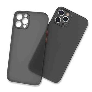 0.3mm Ultra-thin Frosted Soft Case with Detachable Buttons For iPhone 12 Pro Max(Transparent Black)