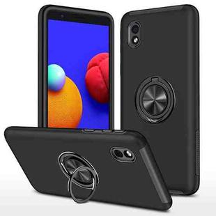 For Samsung Galaxy A01 Core PC + TPU Shockproof Magnetic Protective Case with Invisible Ring Holder(Black)