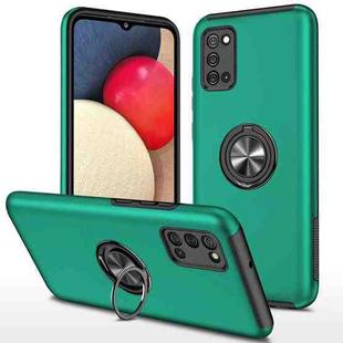 For Samsung Galaxy A02s US Version PC + TPU Shockproof Magnetic Protective Case with Invisible Ring Holder(Dark Green)