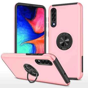For Samsung Galaxy A30s / A50s / A50 PC + TPU Shockproof Magnetic Protective Case with Invisible Ring Holder(Rose Gold)