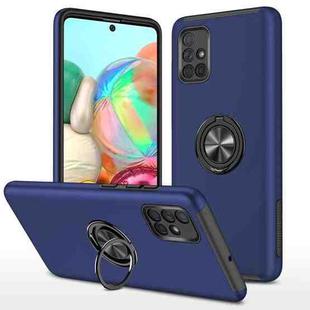 For Samsung Galaxy A71 4G PC + TPU Shockproof Magnetic Protective Case with Invisible Ring Holder(Blue)