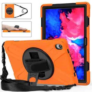 For Lenovo XiaoXin Pad 11 / Pad 11 Plus 2021 / Pad 2022 TB-J606F/J607F/J616F Shockproof Colorful Silicone + PC Protective Case with Holder & Hand Strap & Shoulder Strap(Orange)