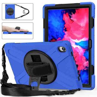 For Lenovo XiaoXin Pad 11 / Pad 11 Plus 2021 / Pad 2022 TB-J606F/J607F/J616F Shockproof Colorful Silicone + PC Protective Case with Holder & Hand Strap & Shoulder Strap(Blue)