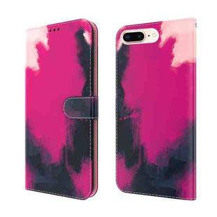 Watercolor Pattern Horizontal Flip Leather Case with Holder & Card Slot & Wallet For iPhone 8 Plus & 7 Plus(Berry Color)