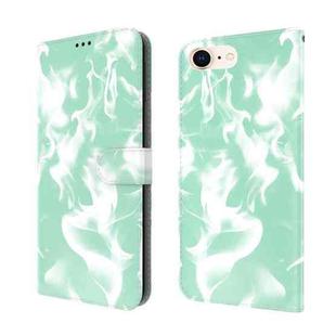 For iPhone SE 2022 / SE 2020 / 8 / 7 Cloud Fog Pattern Horizontal Flip Leather Case with Holder & Card Slot & Wallet(Mint Green)