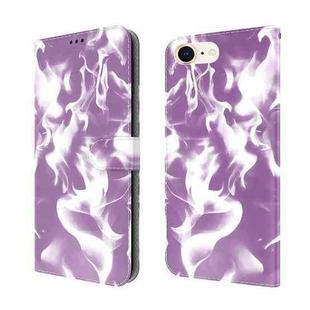 For iPhone SE 2022 / SE 2020 / 8 / 7 Cloud Fog Pattern Horizontal Flip Leather Case with Holder & Card Slot & Wallet(Purple)