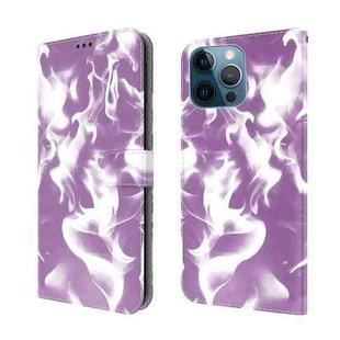 For iPhone 12 Pro Max Cloud Fog Pattern Horizontal Flip Leather Case with Holder & Card Slot & Wallet(Purple)