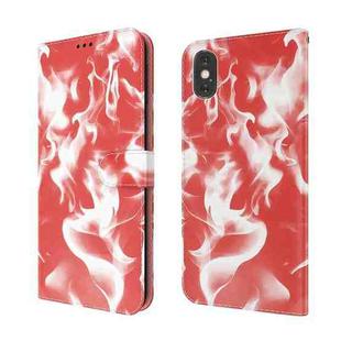 For iPhone X / XS Cloud Fog Pattern Horizontal Flip Leather Case with Holder & Card Slot & Wallet(Red)