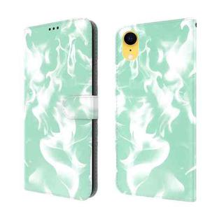 For iPhone XR Cloud Fog Pattern Horizontal Flip Leather Case with Holder & Card Slot & Wallet(Mint Green)