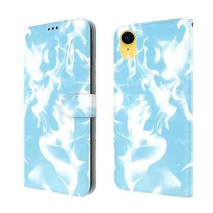 For iPhone XR Cloud Fog Pattern Horizontal Flip Leather Case with Holder & Card Slot & Wallet(Sky Blue)