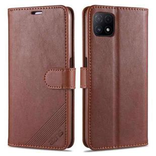 For OPPO A72 5G AZNS Sheepskin Texture Horizontal Flip Leather Case with Holder & Card Slots & Wallet(Brown)