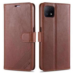 For OPPO A73 5G AZNS Sheepskin Texture Horizontal Flip Leather Case with Holder & Card Slots & Wallet(Brown)