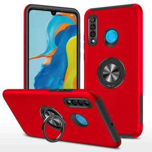 For Huawei P30 Lite PC + TPU Shockproof Magnetic Protective Case with Invisible Ring Holder(Red)