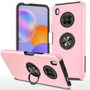 For Huawei Y9a PC + TPU Shockproof Magnetic Protective Case with Invisible Ring Holder(Rose Gold)