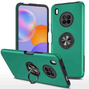 For Huawei Y9a PC + TPU Shockproof Magnetic Protective Case with Invisible Ring Holder(Dark Green)