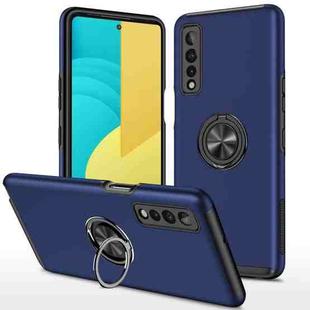For LG Stylo 7 5G PC + TPU Shockproof Magnetic Protective Case with Invisible Ring Holder(Blue)