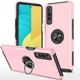 For LG Stylo 7 5G PC + TPU Shockproof Magnetic Protective Case with Invisible Ring Holder(Rose Gold)
