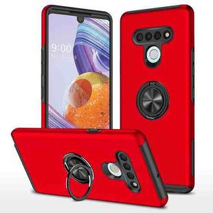 For LG Stylo 6 PC + TPU Shockproof Magnetic Protective Case with Invisible Ring Holder(Red)