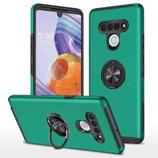 For LG Stylo 6 PC + TPU Shockproof Magnetic Protective Case with Invisible Ring Holder(Dark Green)