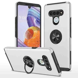 For LG Stylo 6 PC + TPU Shockproof Magnetic Protective Case with Invisible Ring Holder(Silver)