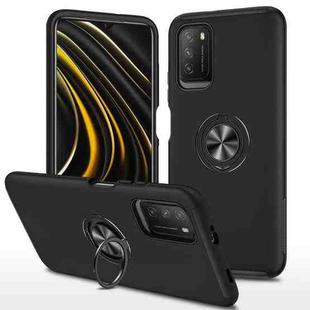 For Xiaomi Redmi Note9 4G PC + TPU Shockproof Magnetic Protective Case with Invisible Ring Holder(Black)