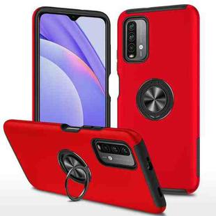 For Xiaomi Redmi Note9 4G PC + TPU Shockproof Magnetic Protective Case with Invisible Ring Holder(Red)