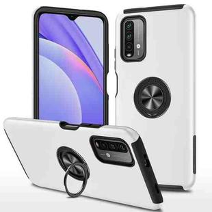 For Xiaomi Redmi Note9 4G PC + TPU Shockproof Magnetic Protective Case with Invisible Ring Holder(Silver)