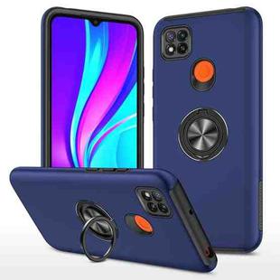 For Xiaomi Redmi 9C PC + TPU Shockproof Magnetic Protective Case with Invisible Ring Holder(Blue)