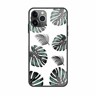 For iPhone 11 Colorful Painted Glass Case(Banana Leaf)