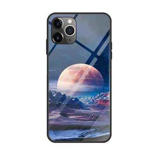 For iPhone 11 Colorful Painted Glass Case(Moon Hill)