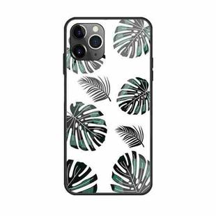 For iPhone 11 Pro Colorful Painted Glass Case(Banana Leaf)