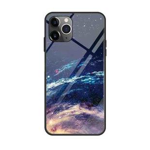 For iPhone 11 Pro Colorful Painted Glass Case(Starry Sky)