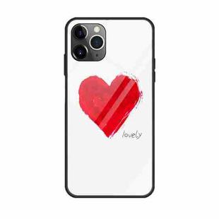 For iPhone 11 Pro Max Colorful Painted Glass Case(Love)