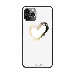 For iPhone 11 Pro Max Colorful Painted Glass Case(Golden Love)