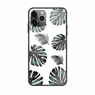 For iPhone 11 Pro Max Colorful Painted Glass Case(Banana Leaf)