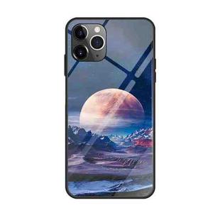 For iPhone 11 Pro Max Colorful Painted Glass Case(Moon Hill)