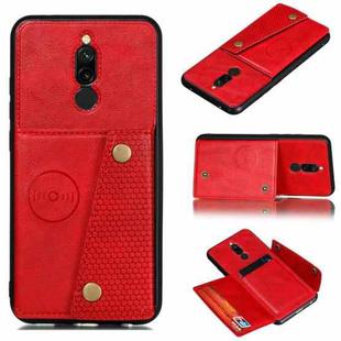 For Xiaomi Redmi 8 Shockproof Magnetic PU + TPU Protective Case with Card Slots(Red)